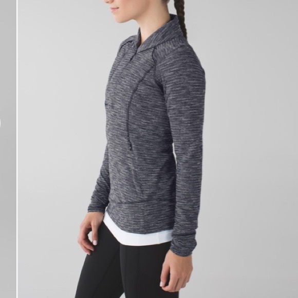 Lululemon Think Fast Pullover Coco Pique Black / Black - Picture 11 of 16